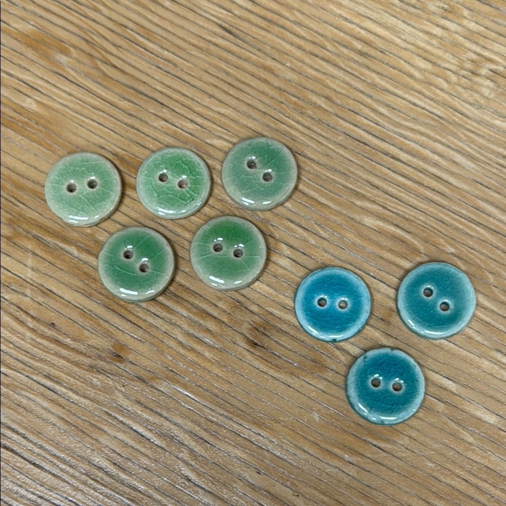 8 Pottery BUTTONS Handcrafted • perfect for handknit sweaters, hats, headbands